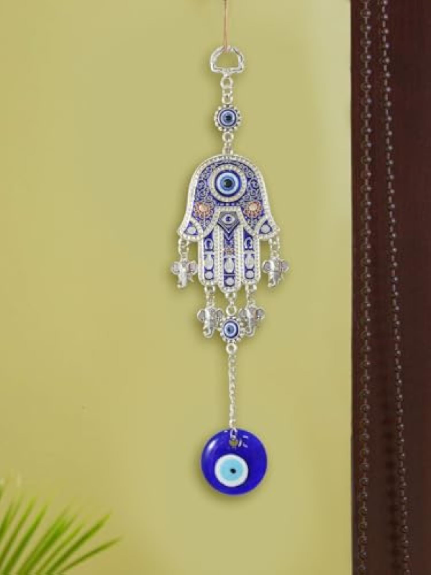 Metal Hamsa Palm Evil Eye Wall Hanging, Feng Shui Home Decor